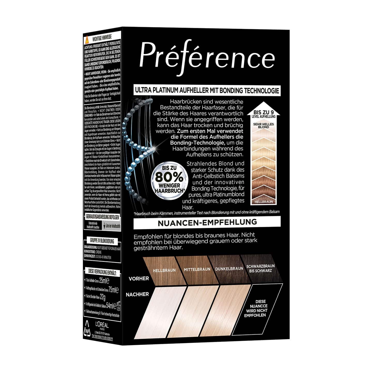 Préférence 9L Bleach Ultra Platinum Produktabbildung hinten